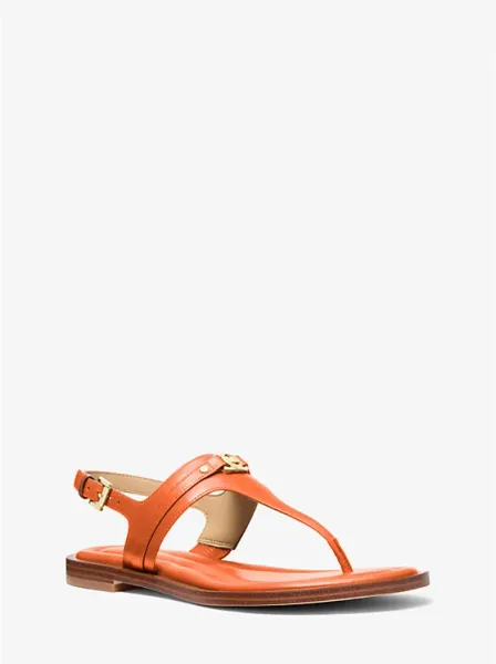 Michael Kors Mandy Leather T-Strap Sandal