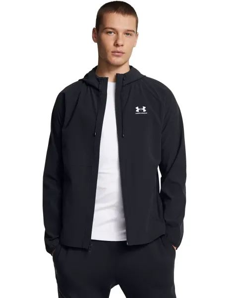Under Armour Stretch Woven Windbreaker Sports Jacket Black