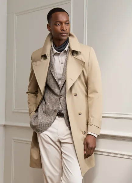 Cotton Blend Trench Coat