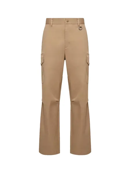 Cargo Cotton Blend Gabardine Trousers Beige