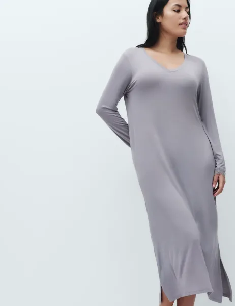 Marks & Spencer Lace Detail Long Sleeve Nightdress Dark Blue