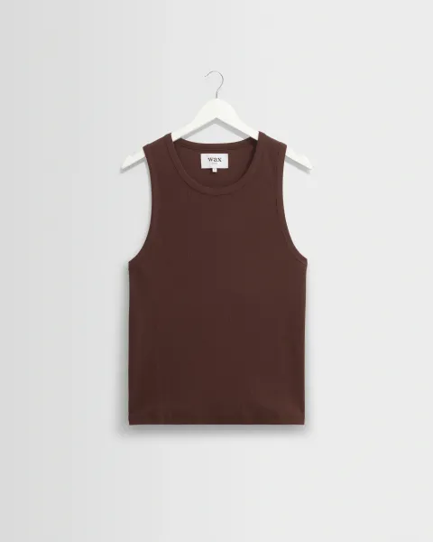 Montague - Brown Ribbed Organic Cotton Vest