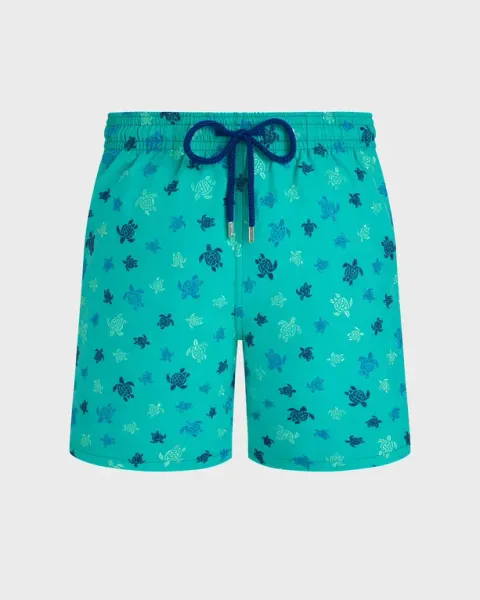 Vilebrequin Men Embroidered Swim Shorts Micro Ronde Des Tortues