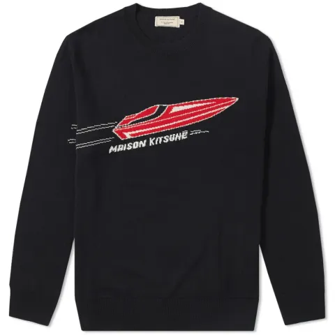 Maison Kitsuné Jacquard Speedboat Crew Knit