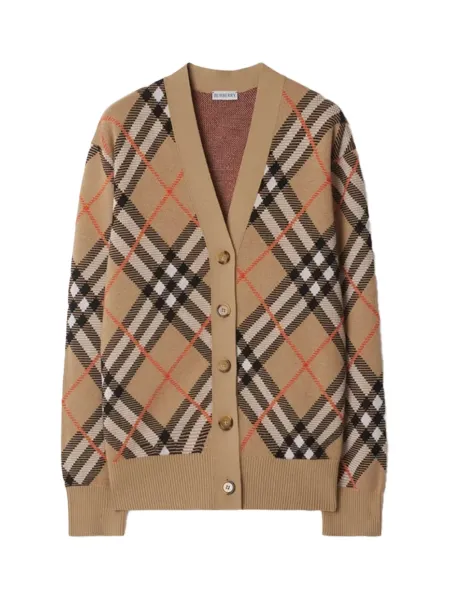 Women check cardigan Sand