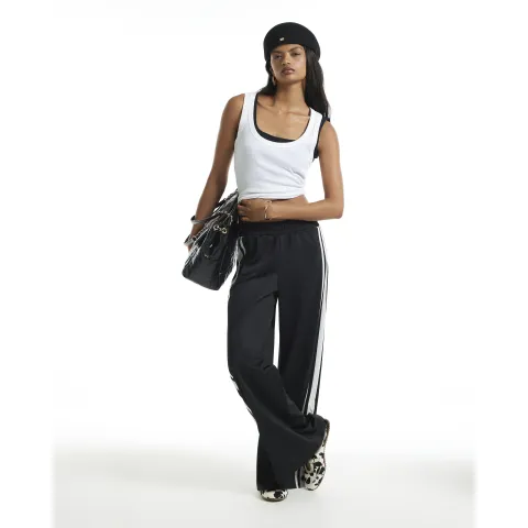 River Island Wide Leg Stripe Popper Trousers