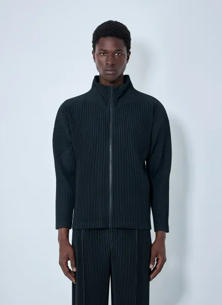 Pleated Zip-Up Jacket