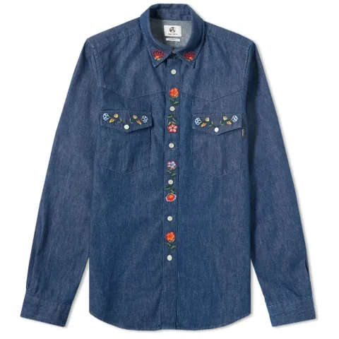 Embroidered Denim Western Shirt