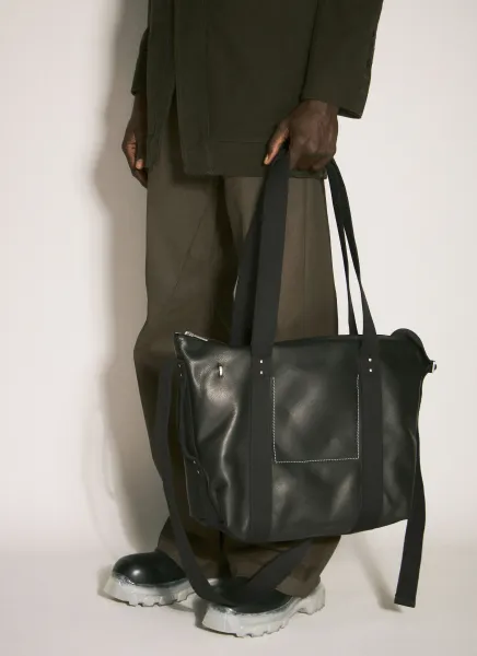 Leather Trolley Tote Bag