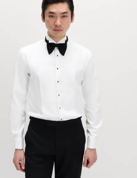 Marks & Spencer Slim Fit Luxury Cotton Double Cuff Dress Shirt White