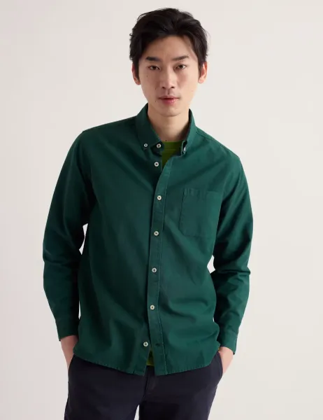Seasalt Cornwall Relaxed Fit Garment Dye Oxford Shirt Dark Green