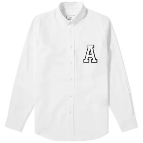 AMI Button Down Twill A Patch Shirt