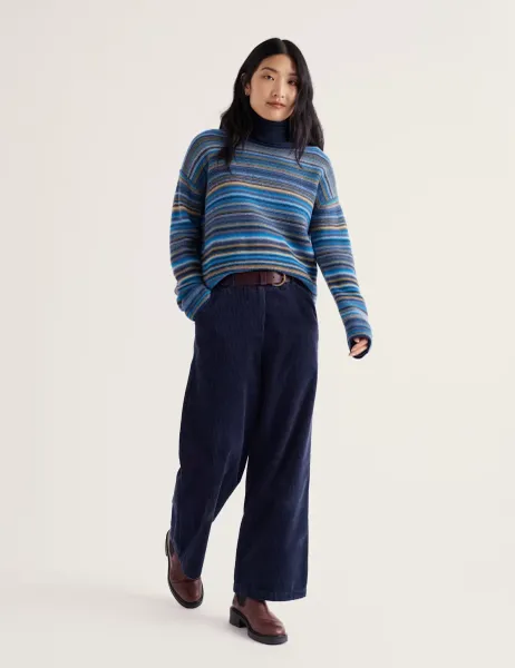 Seasalt Cornwall Merino Wool Rich Striped Jumper Blue Mix
