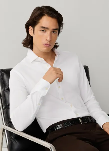 Tailored Fit Pique Jersey Shirt