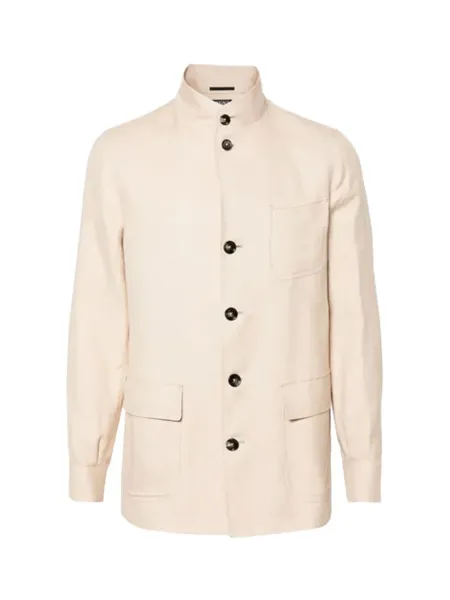 Linen-Blend Shirt Jacket