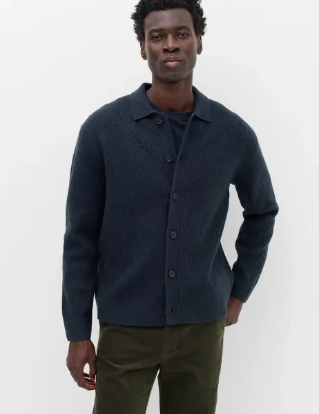 Marks & Spencer Air Yarn Button Through Cardigan Navy