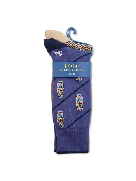 Polo Ralph Lauren Cotton 2-Pack All-Over Print Crew Socks