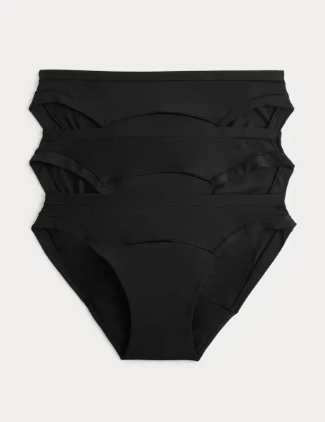 Marks & Spencer 3 Pack Heavy Absorbency flexifit modal Bikini period knickers Black