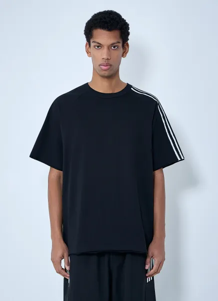 Striped Shoulder Cotton T-Shirt