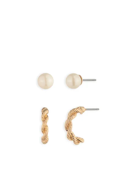 Lauren Ralph Lauren Rope Pearl Duo Earrings