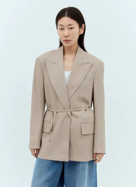 Peak Lapels Belted Blazer