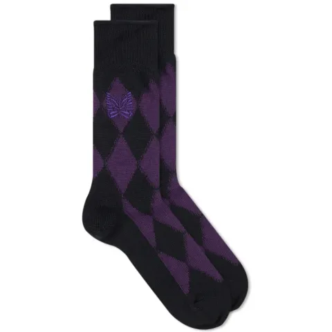 Argyle Jacquard Wool Socks