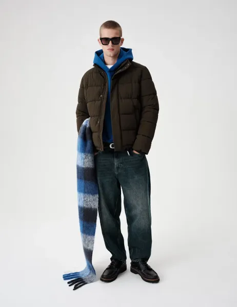 Marks & Spencer Funnel neck Puffer Jacket With Thermowarmth Bitter Chocolate