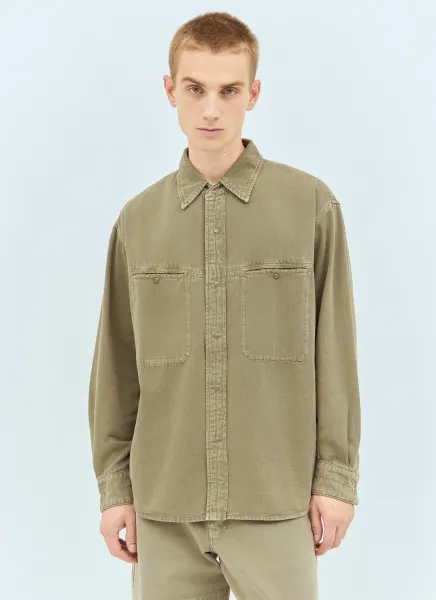 Denim Shirt With Snaps