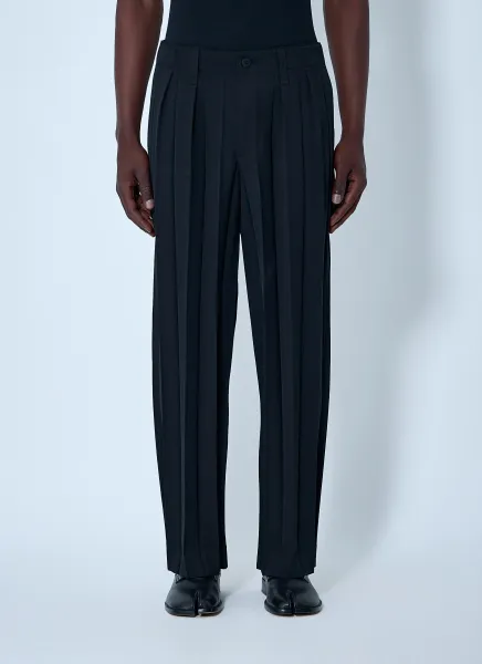 Pleated Wool-Blend Trousers
