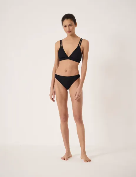 HUSH Crinkle Bikini Bottoms Black