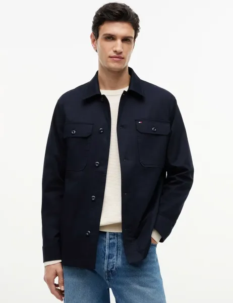 Tommy Hilfiger Cotton Rich Overshirt Navy