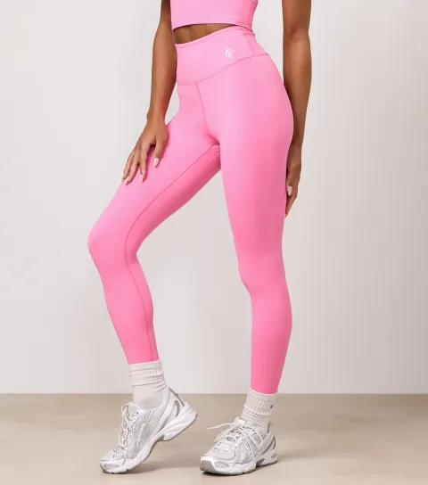 Gym King Women's Bright Pink 365 Logo Print Leggings