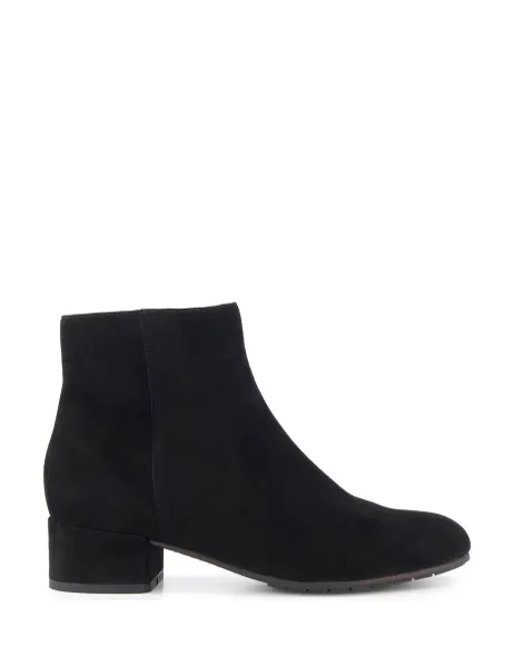 Dune London Suede Block Heel Ankle Boots Black