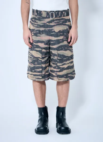 Belted Camo Shorts