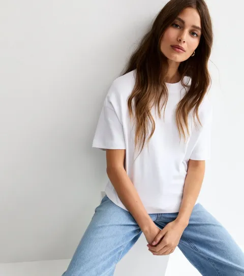 Women's Premium White Heavyweight Cotton Boxy T-Shirt