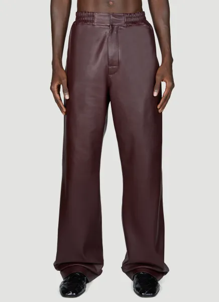 Wide Leg Leather Pants
