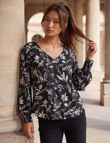 Roman Floral Shirt Black Mix