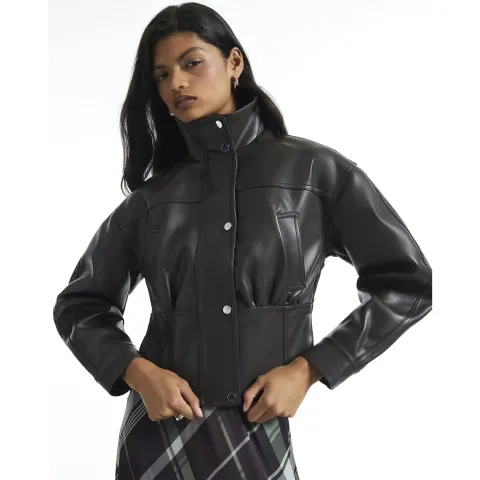 River Island Faux Leather Corset Detail Jacket