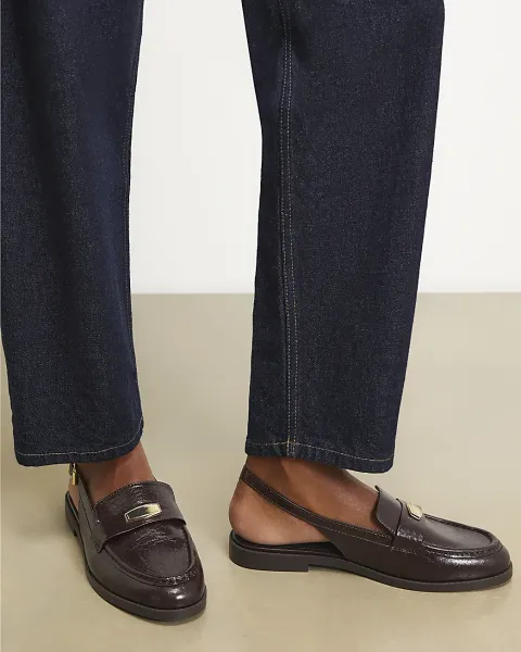 River Island Brown Slingback Loafers