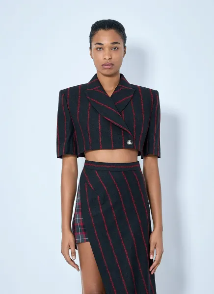 Cut Off One Button Blazer