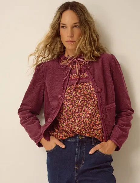 Cotton Cord Jacket Burgundy