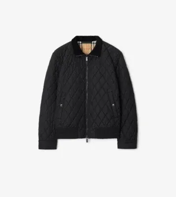 Quilted Nylon Jacket in Black