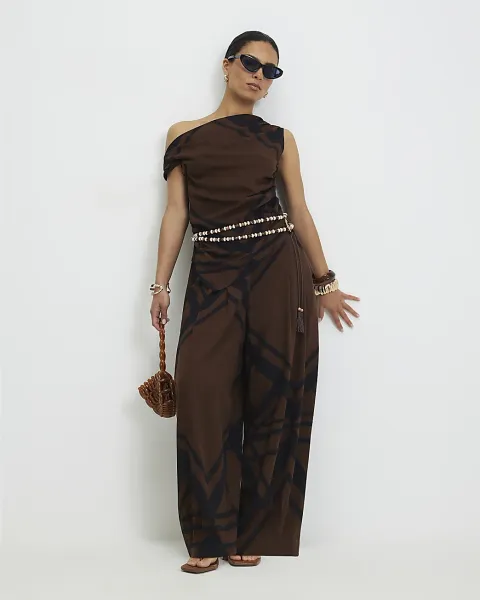 River Island Petite Geometric Print Balloon Trousers