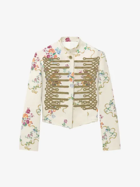 Frogging Embroidery Floral Jacket