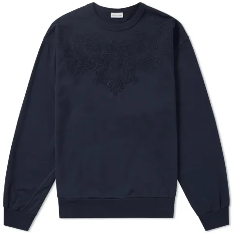 Embroidered Yoke Crew Sweat