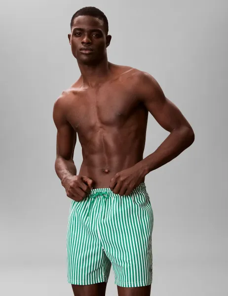 Calvin Klein Graphic Swim Shorts Green Mix