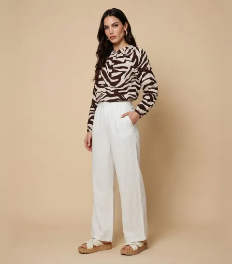 Urban Bliss Women's Brown Zebra Print Shirt