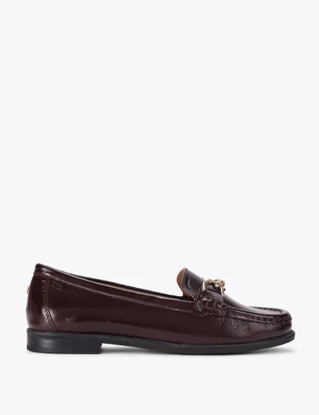 Kurt Geiger Leather Buckle Detail Loafers Red