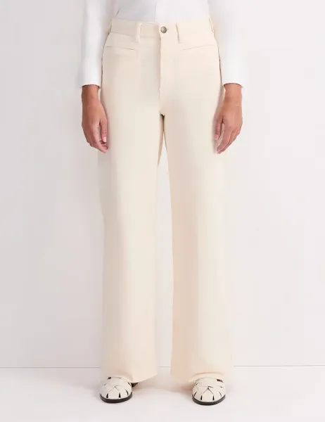 Sportscraft High Waisted Wide Leg Jeans White