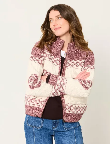 Cotton Blend Floral Cardigan Purple Mix